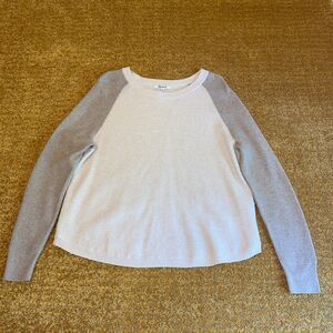 Madewell Jane Waffle Stitch Sweater Beige Women’s Medium Wool-Blend Pullover